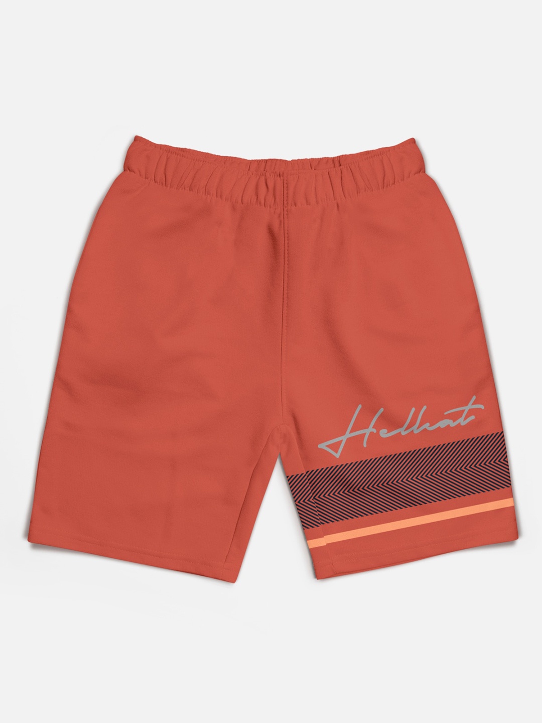 

HELLCAT Boys Typography Printed Shorts, Orange