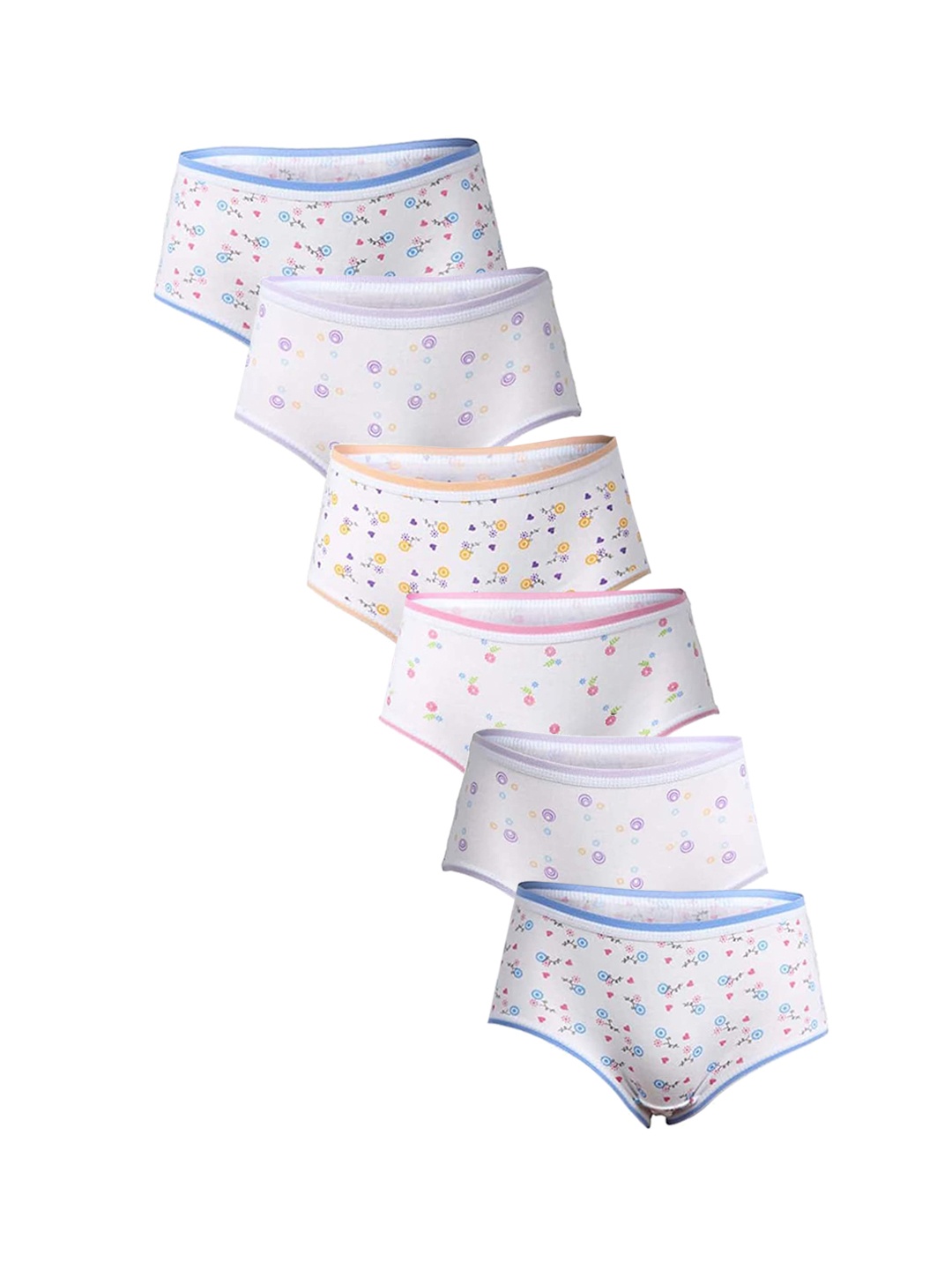 

Bodycare Kids Girls Assorted Pack Of 6 Cotton Hipster Briefs