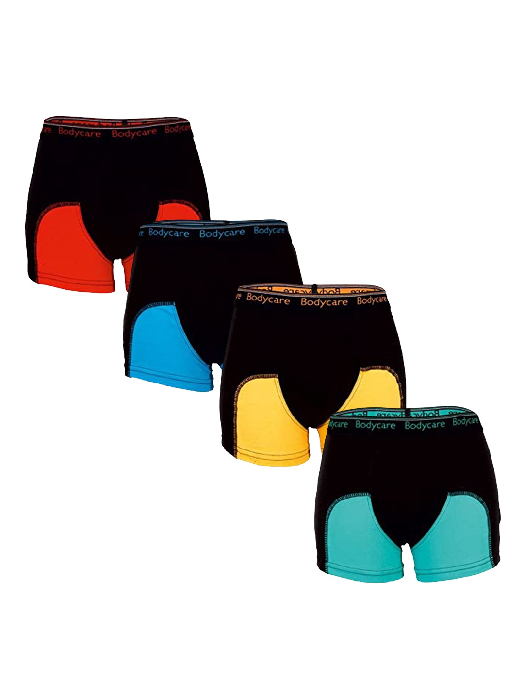 

Bodycare Kids Boys Pack Of 4 Mid-Rise Colourblocked Assorted Cotton Trunk KGA2054-PK001-P4