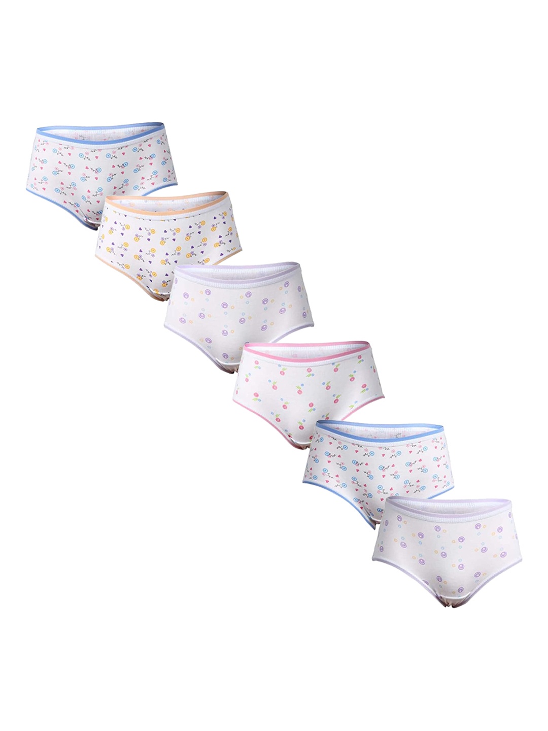 

Bodycare Kids Girls Assorted Pack Of 6 Cotton Hipster Briefs
