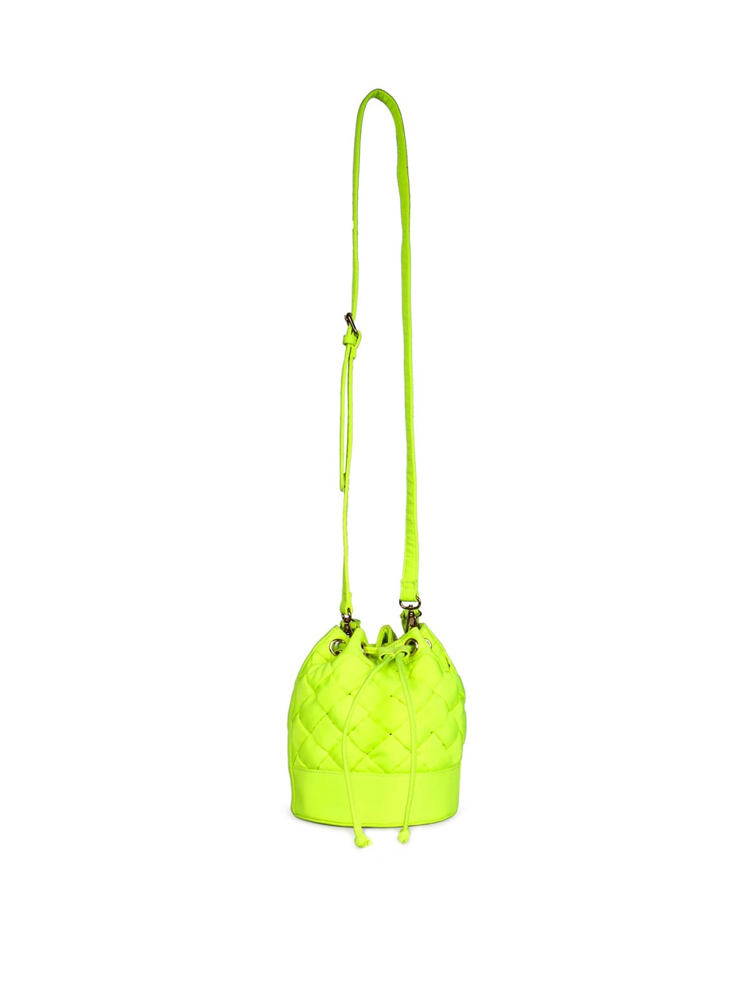 

Saint G Geometric Textured Leather Bucket Sling Bag, Fluorescent green