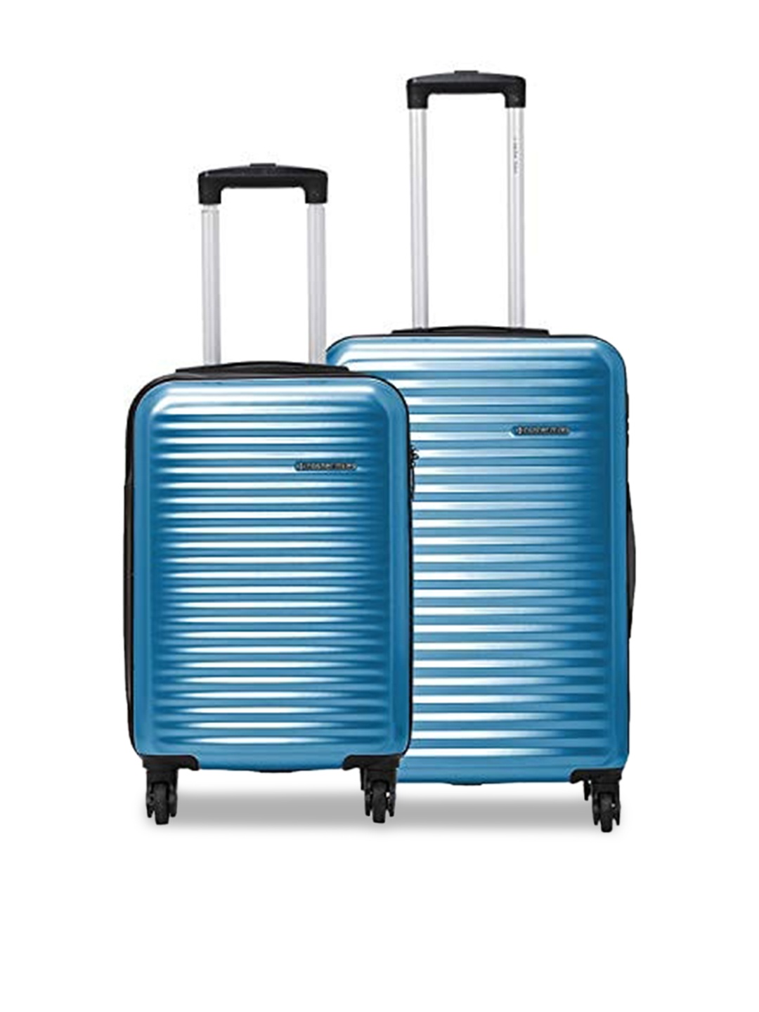 

Nasher Miles Set of 2 Textured Hard Sided Trolley Suitcase, Blue