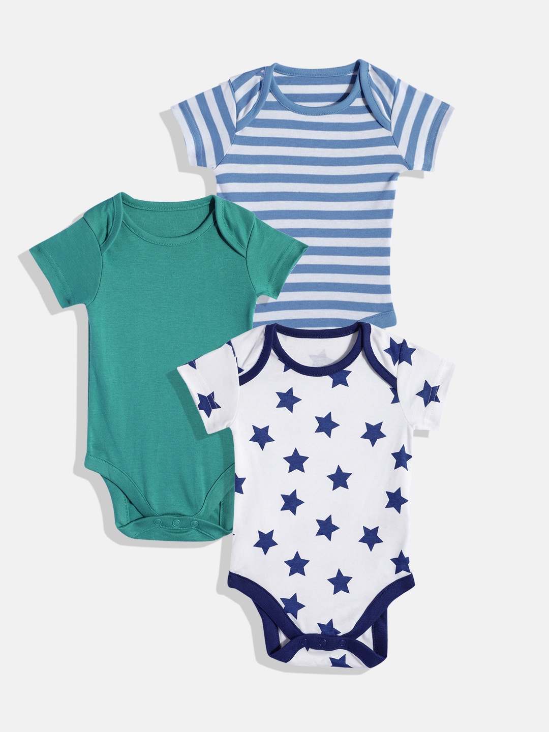 

mothercare Infant Boys Pack Of 3 Bodysuits, White