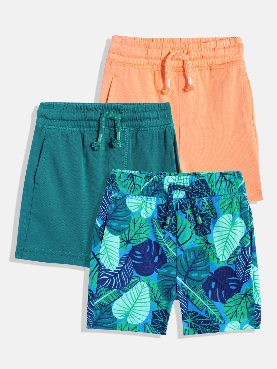 

mothercare Boys Pack of 3 Pure Cotton Shorts, Teal