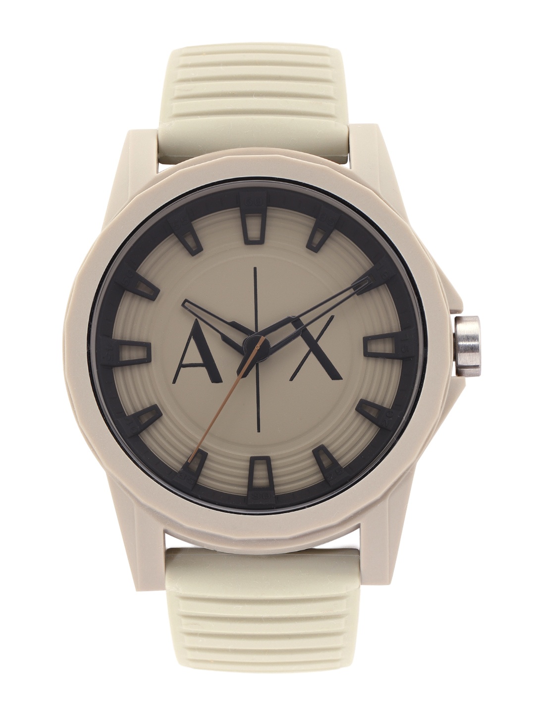 

Armani Exchange Men Brand Logo Print & Textured Dial Analogue Watch AX2528, Olive