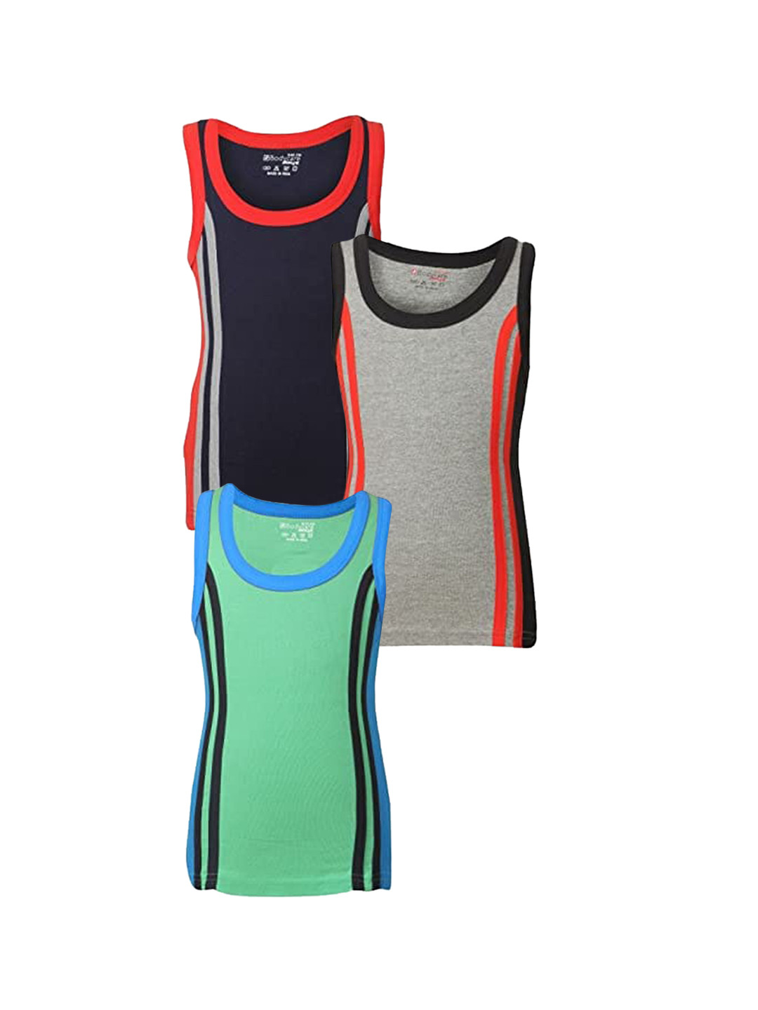

Bodycare Kids Boys Pack Of 3 Assorted Cotton Innerwear Vests