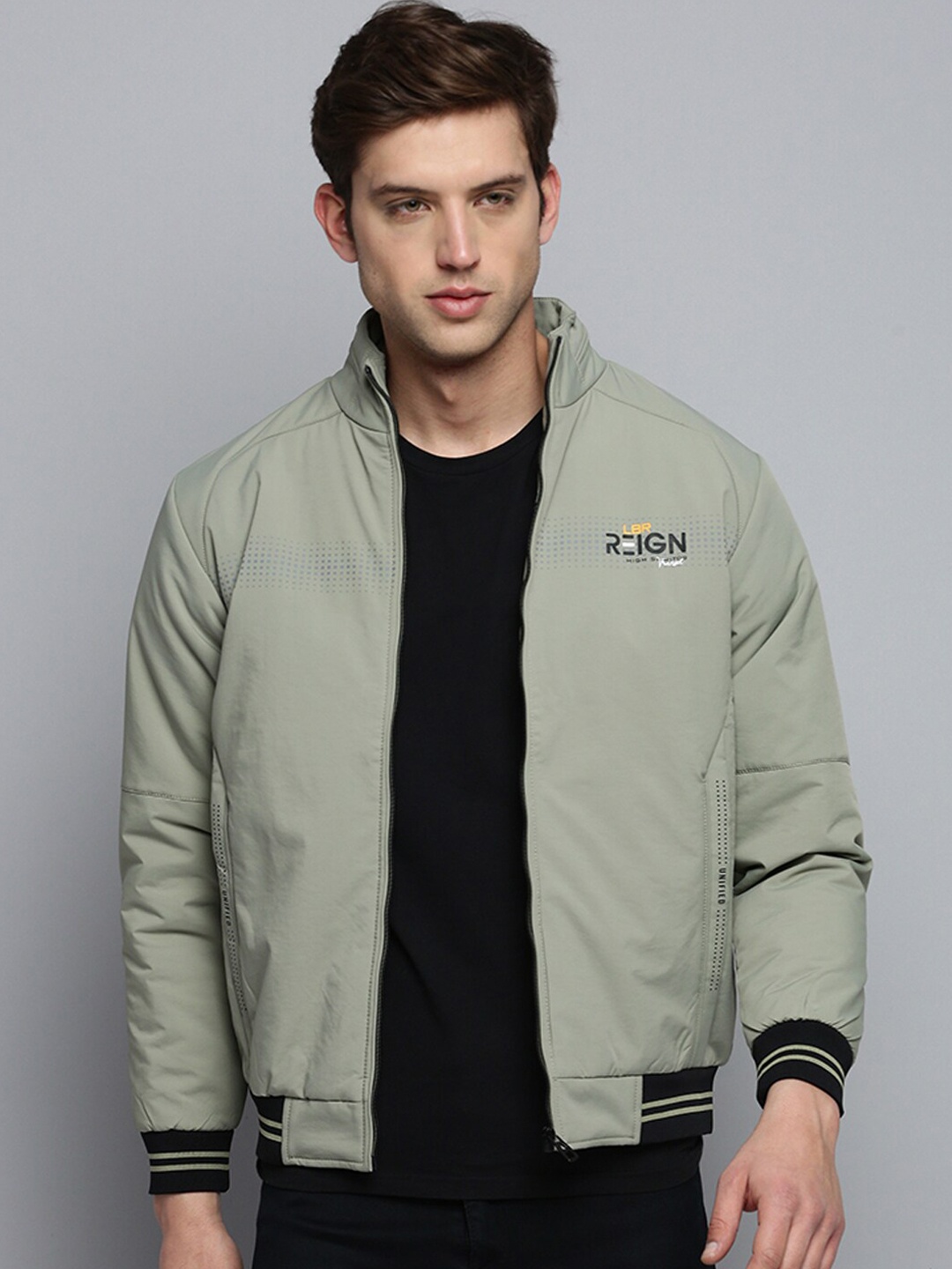 

SHOWOFF Mock Collar Water Resistant Bomber Jacket, Sea green