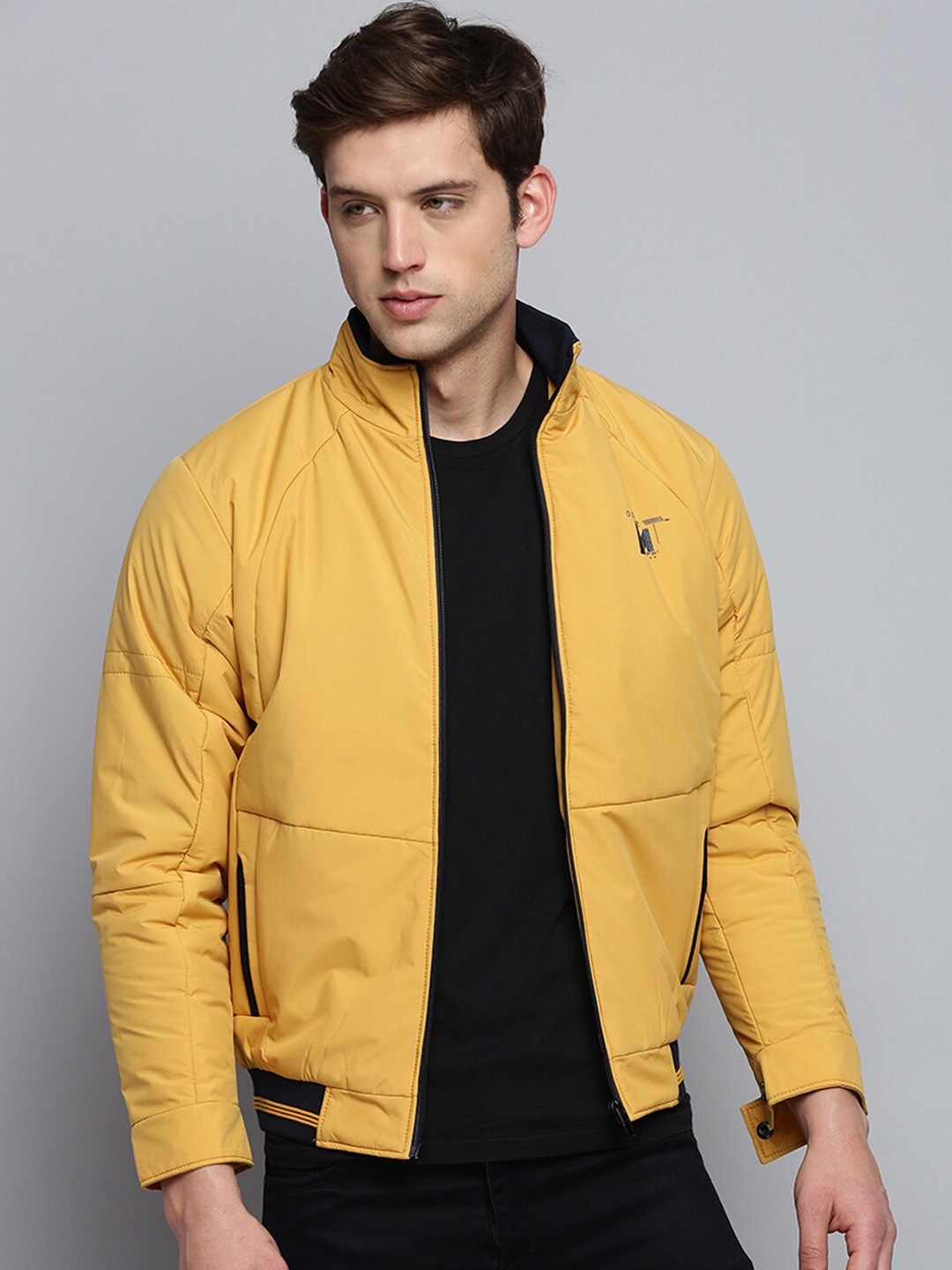 

SHOWOFF Mock Collar Water Resistant Padded Jacket, Yellow