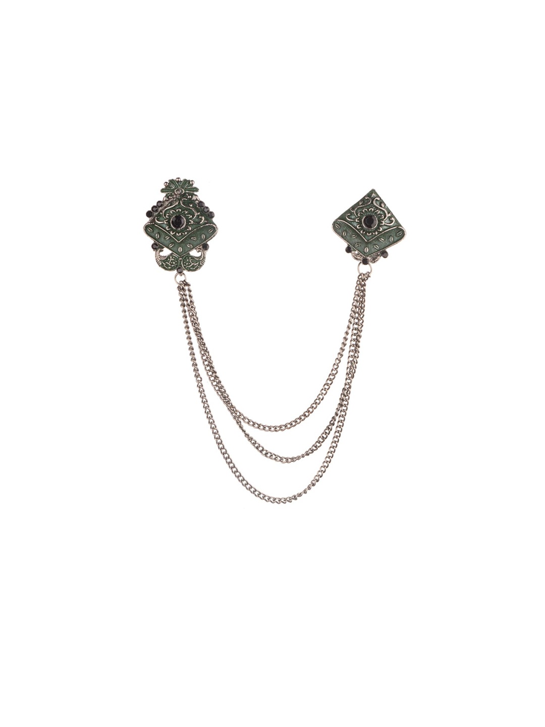 

The Tie Hub Men Flower Chain Lapel Pin, Green