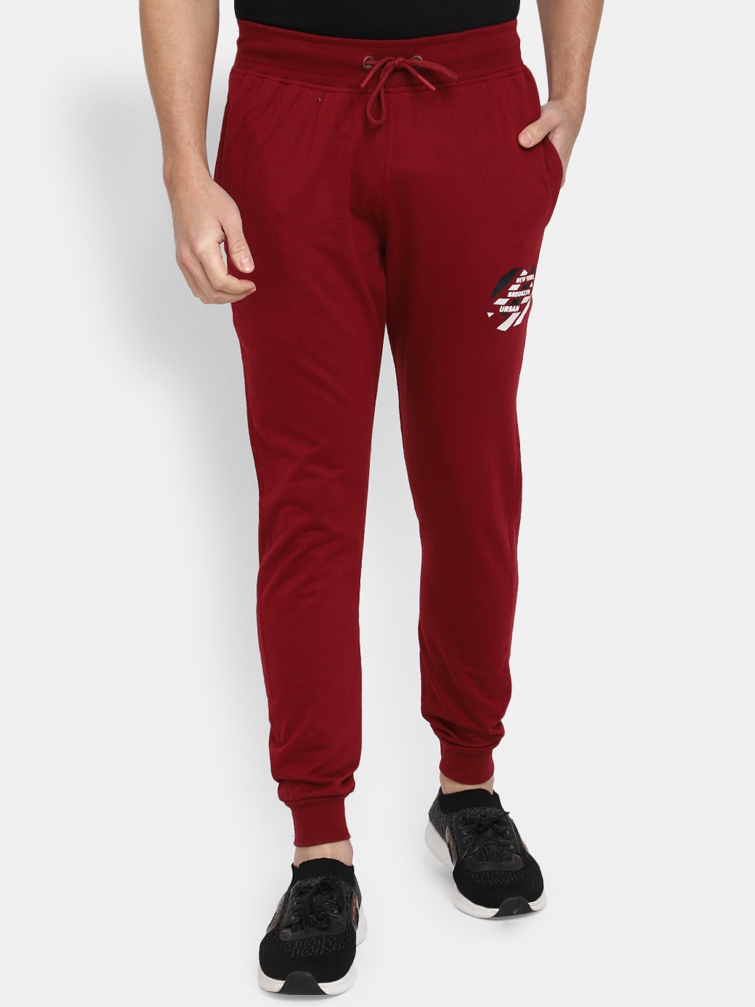 

V-Mart Men Terry Cotton Regular Fit Joggers, Maroon