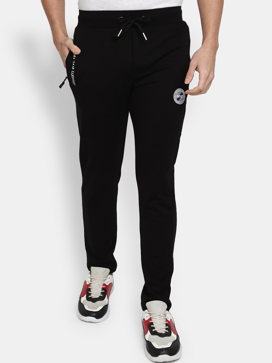 

V-Mart Men Mid Rise Regular Fit Track Pants, Black
