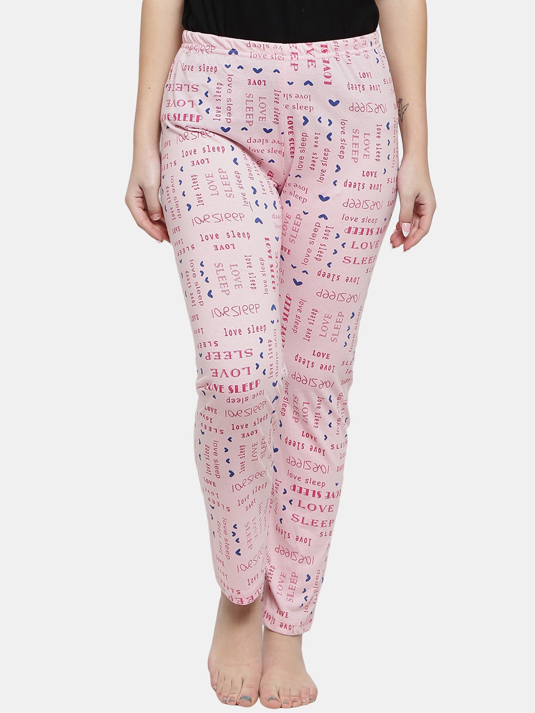 

V-Mart Women Printed Cotton Lounge Pants, Pink