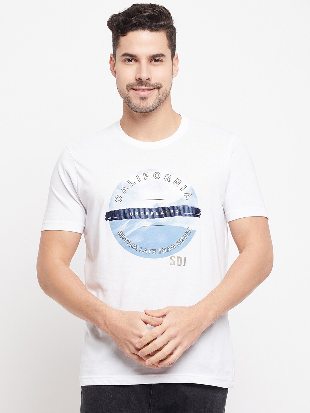 

Duke Typography Printed Slim Fit T-shirt, White