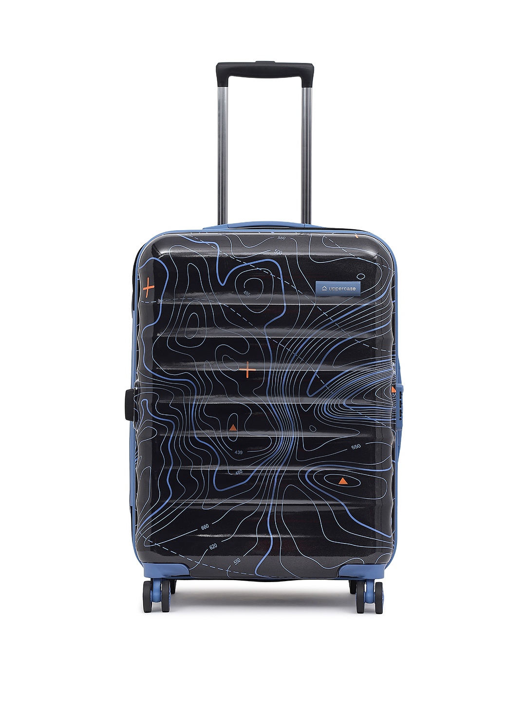 

uppercase JFK Topo Printed Hard-Sided Trolley Bag, Black