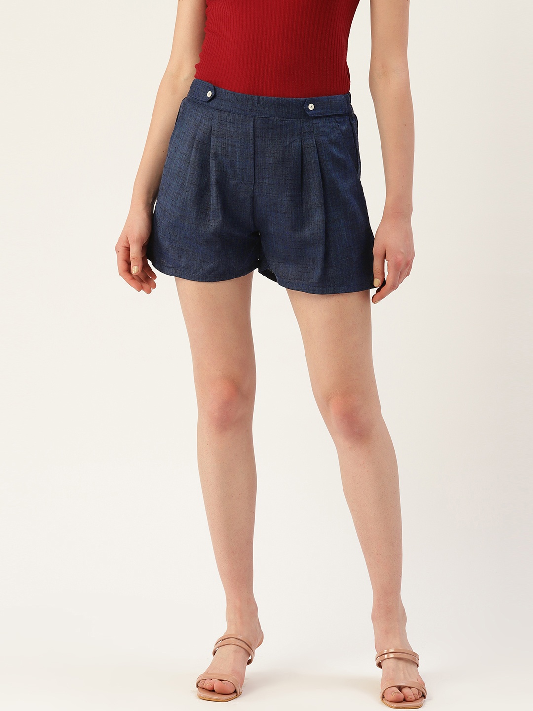 

Off Label Women Mid-Rise Shorts, Navy blue