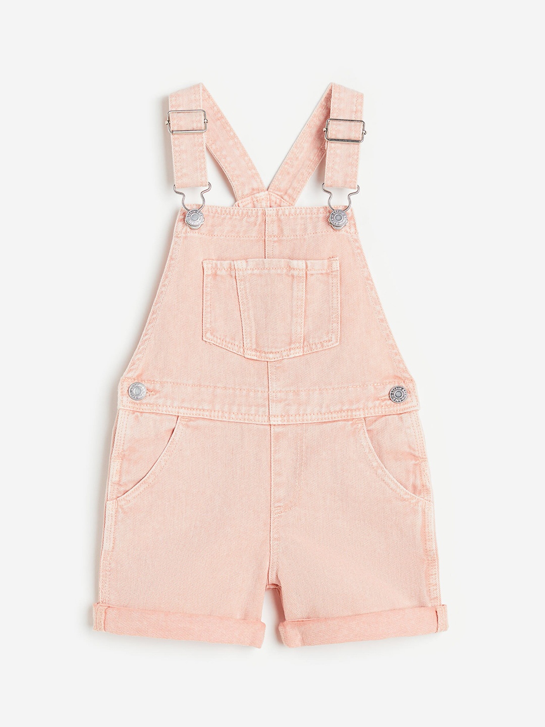 

H&M Girls Pure Cotton Denim Dungaree Shorts, Pink