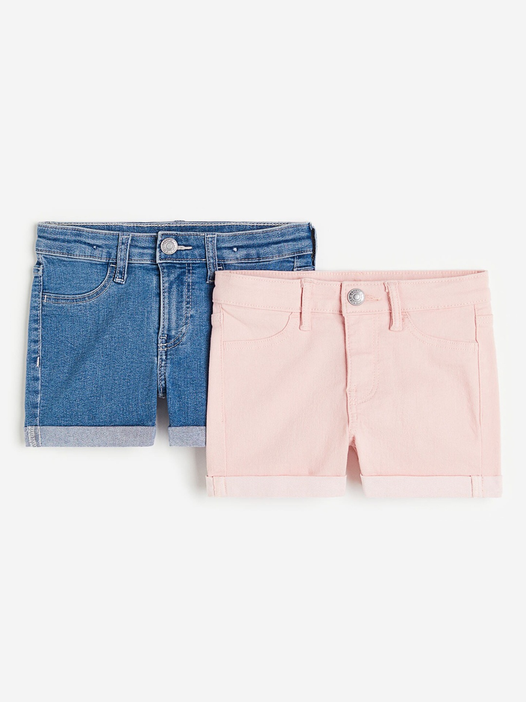

H&M Girls 2-Pack Denim Shorts, Blue
