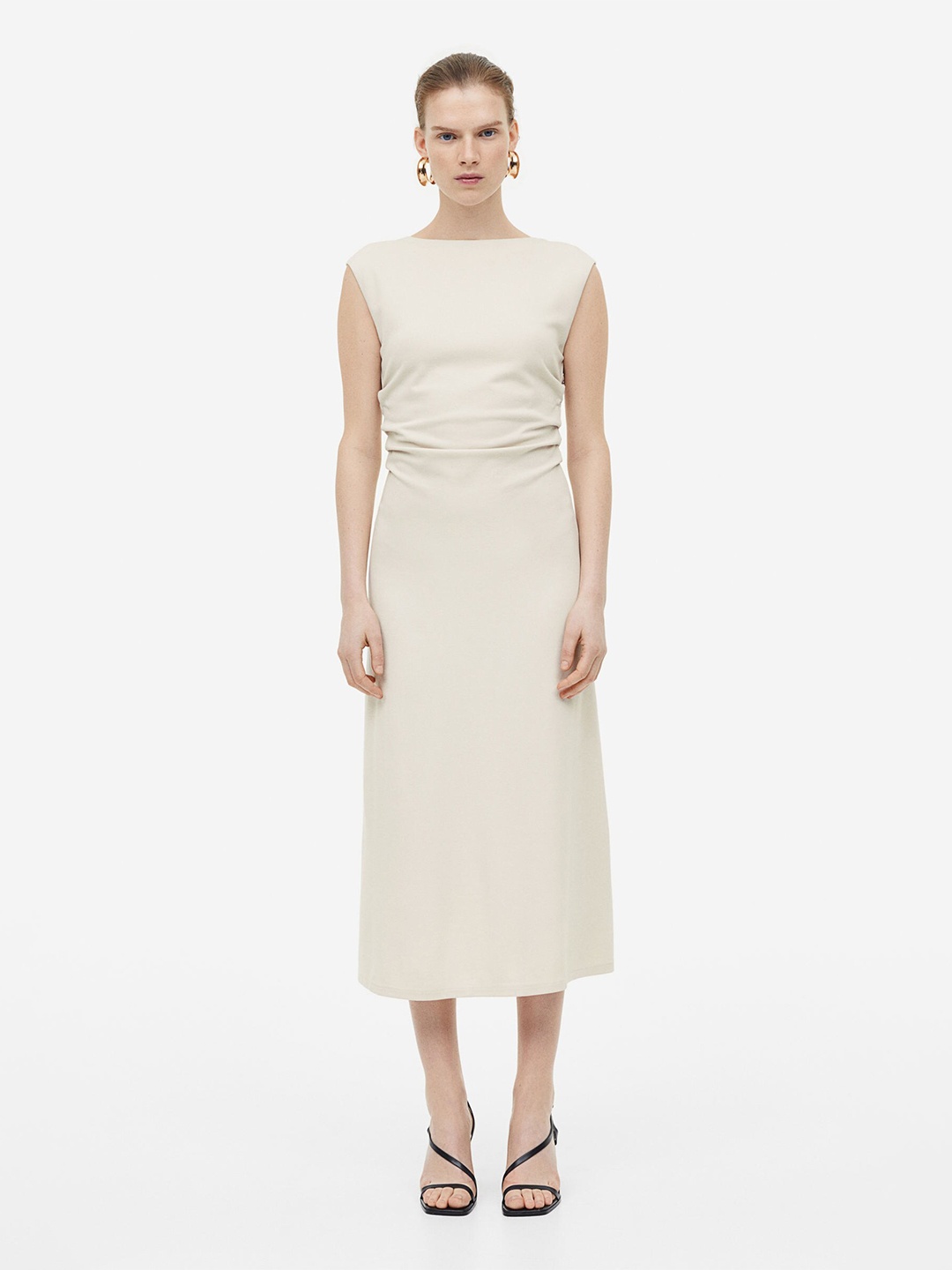 

H&M Gathered Dress, Beige