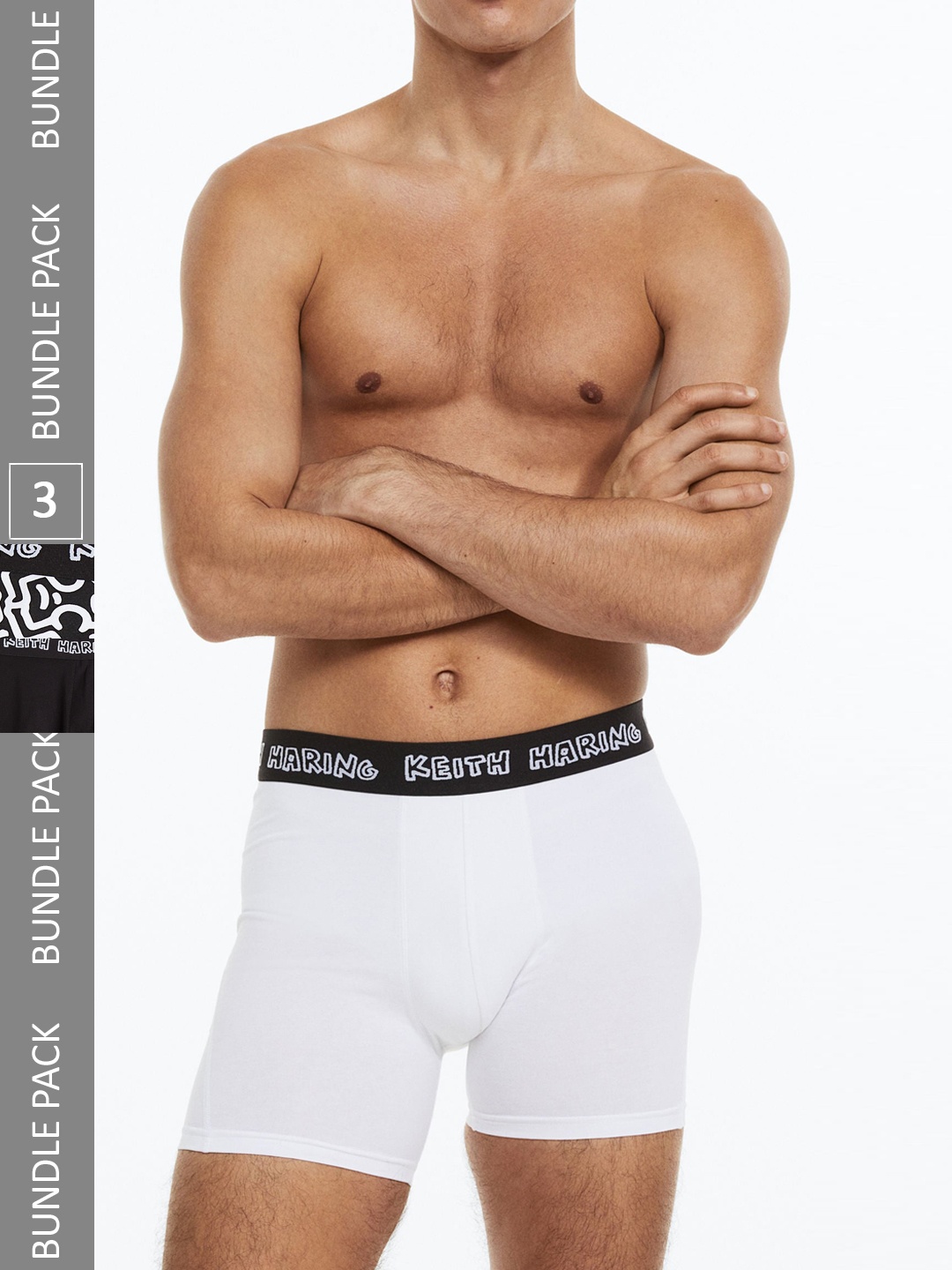 

H&M Men 3-Pack Xtra Life Mid Trunks, Black