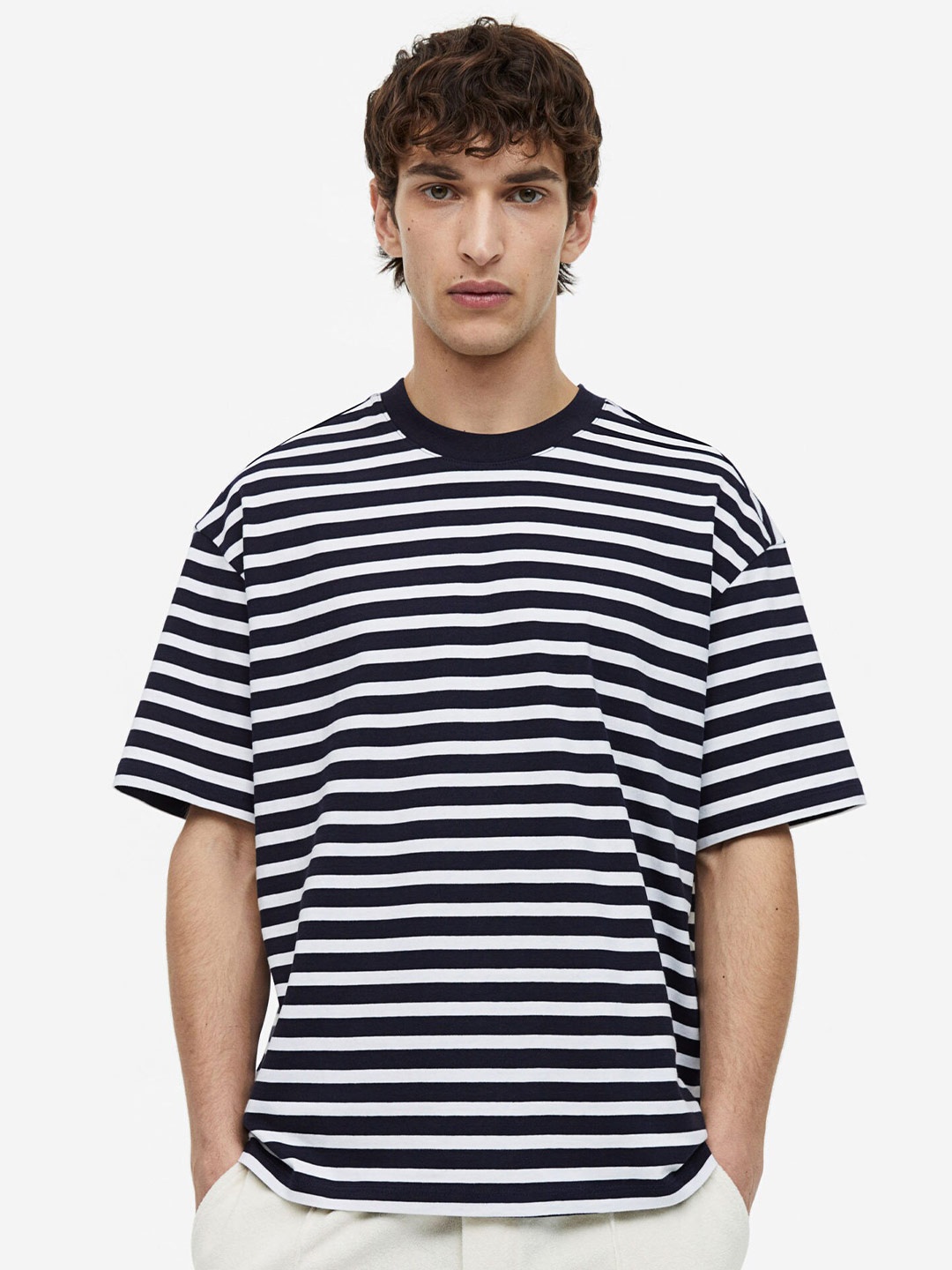

H&M Relaxed Fit Pure Cotton T-shirt, Blue