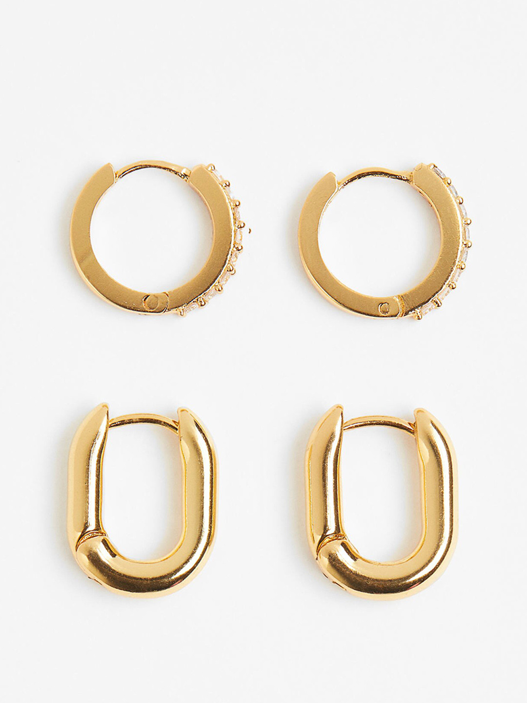 

H&M Women 2 Pairs Gold-Plated Hoop Earrings