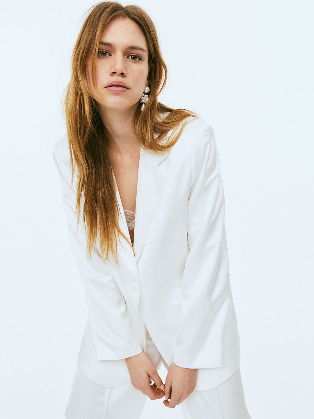 

H&M Single-Breasted Blazer, White