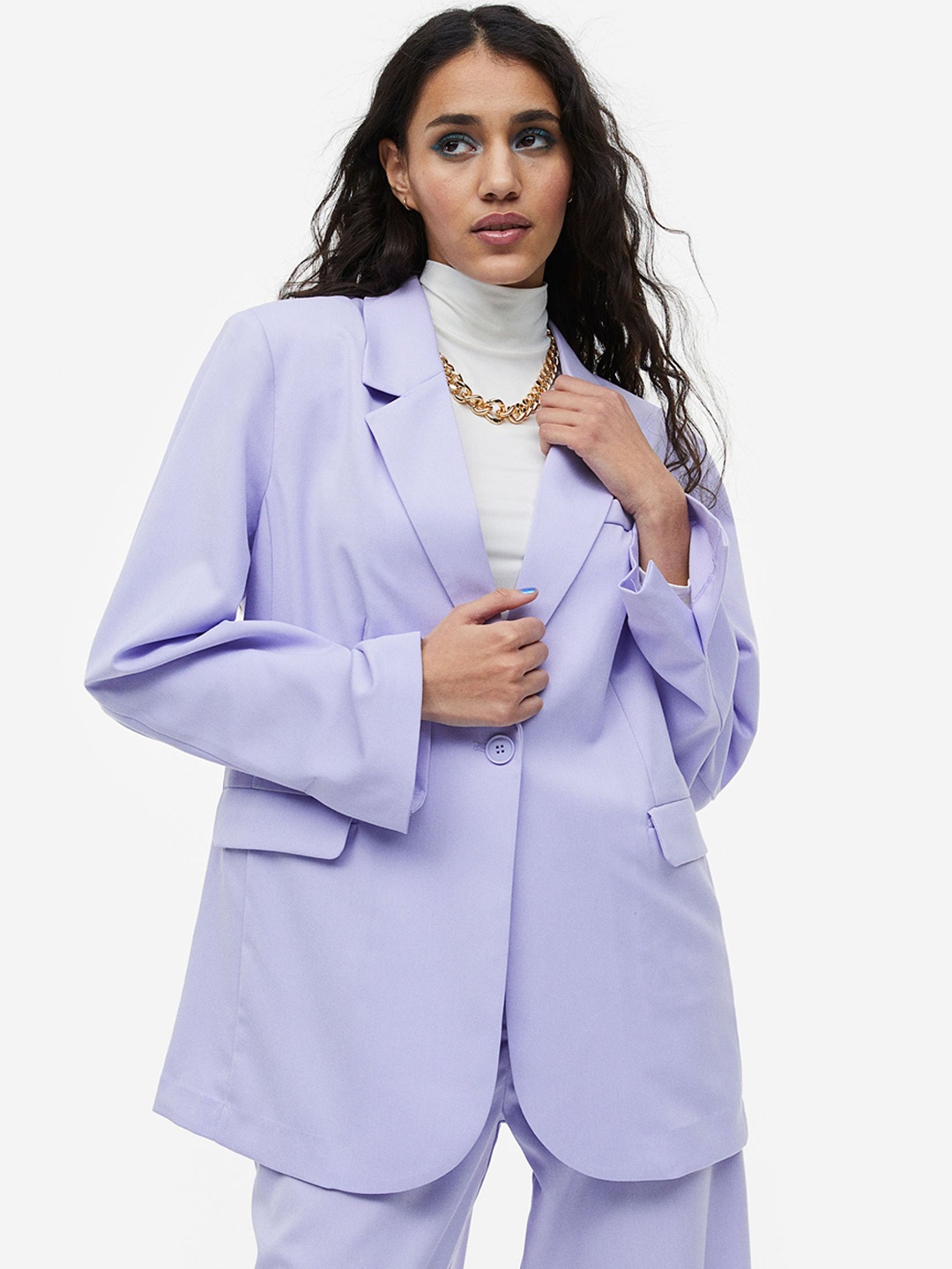 

H&M Single-Breasted Blazer, Purple