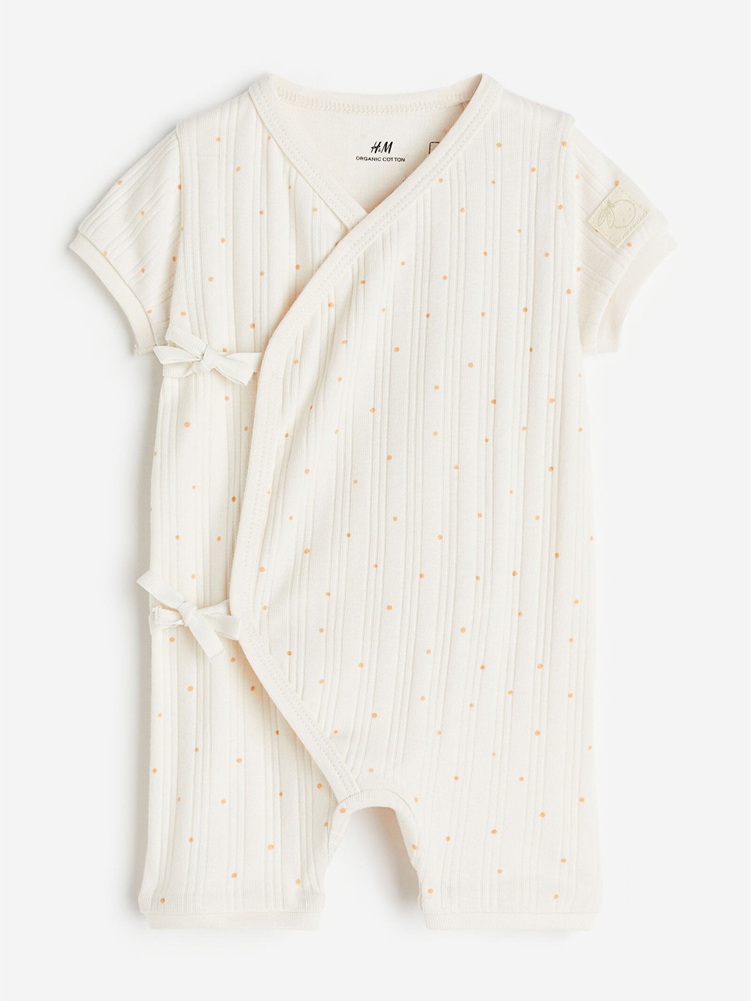 

H&M Infant Boys Wrapover Cotton Romper Suit, White