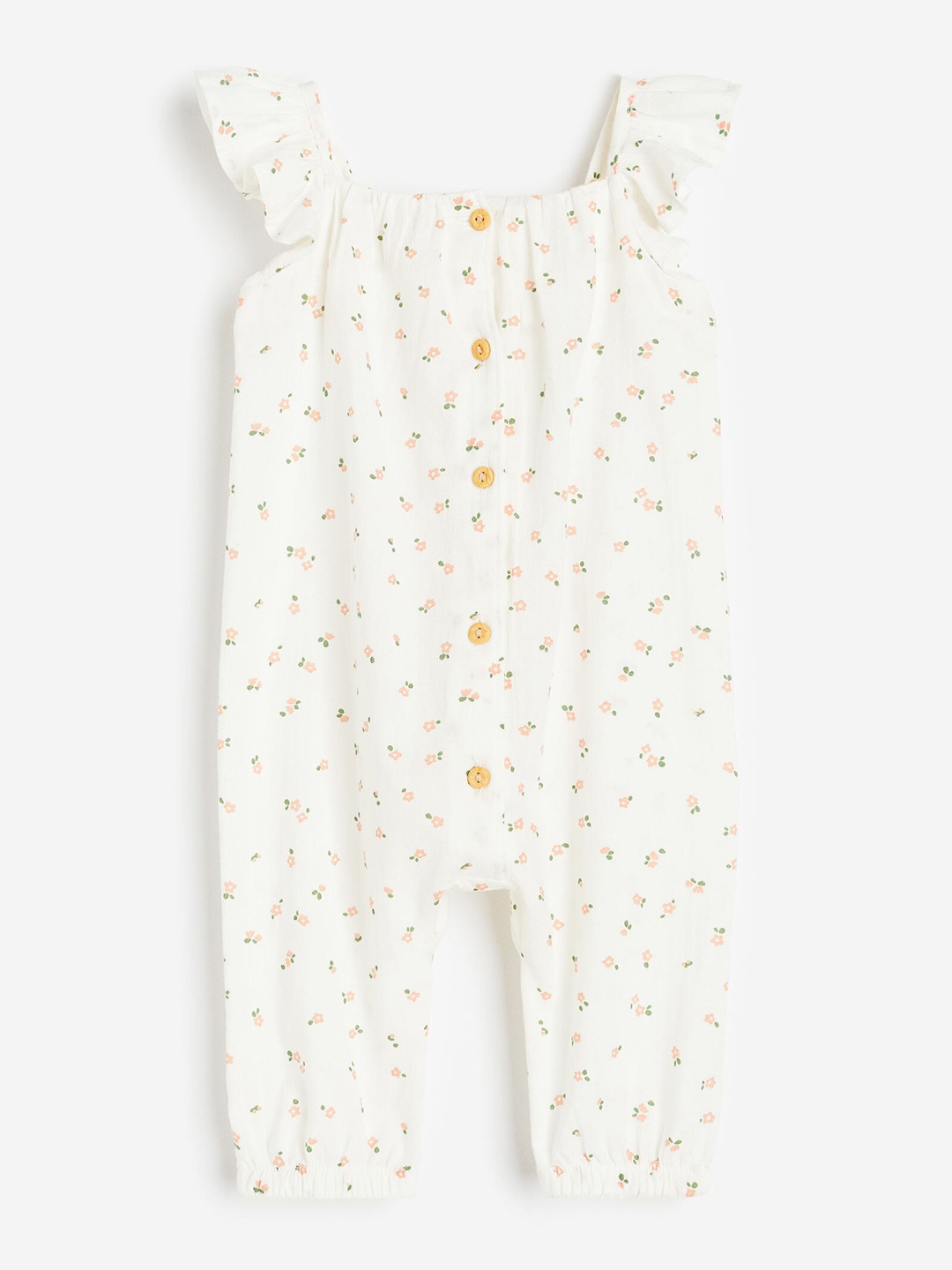 

H&M Infant Girls Pure Cotton Romper Suit, White