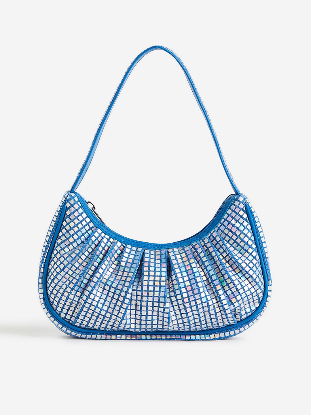 

H&M Women Sequined Mini Shoulder Bag, Blue