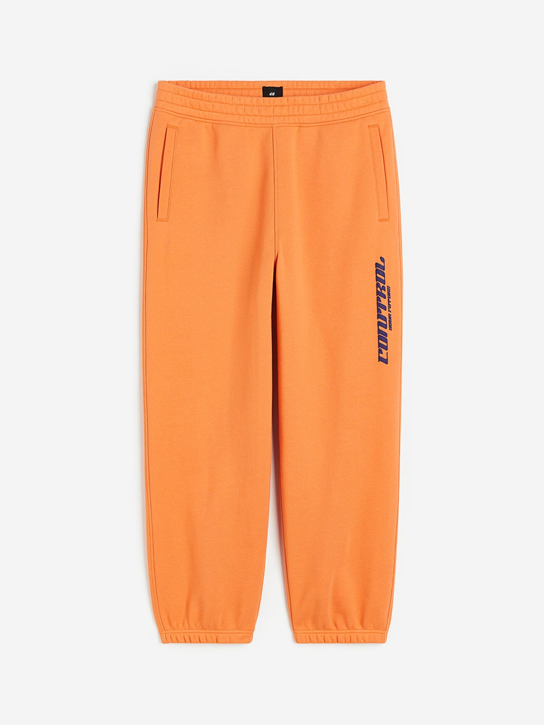 

H&M Men Loose Fit Printed Pure Cotton Sweatpants, Orange