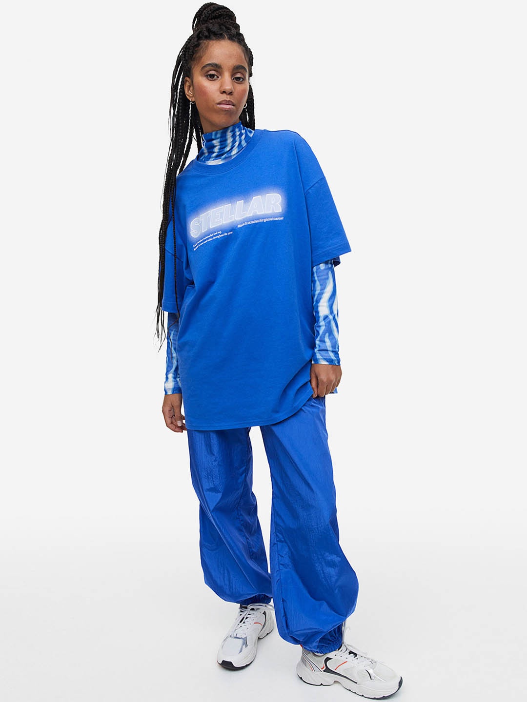

H&M Women Parachute Trousers, Blue