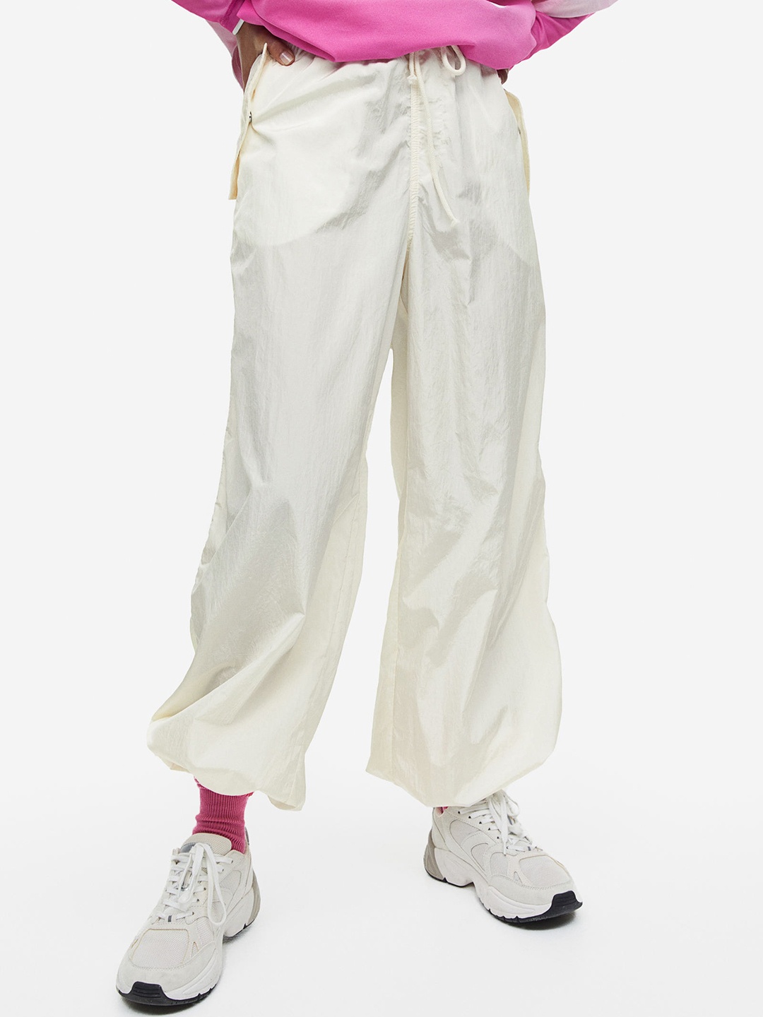 

H&M Women Parachute Trousers, White