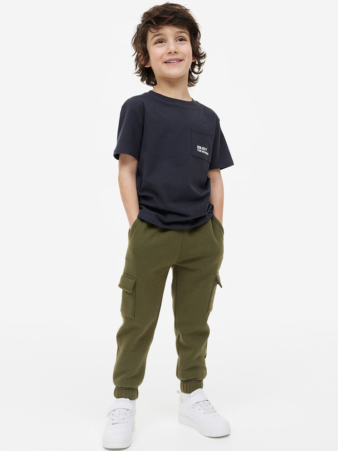 

H&M Boys Cargo Joggers, Green