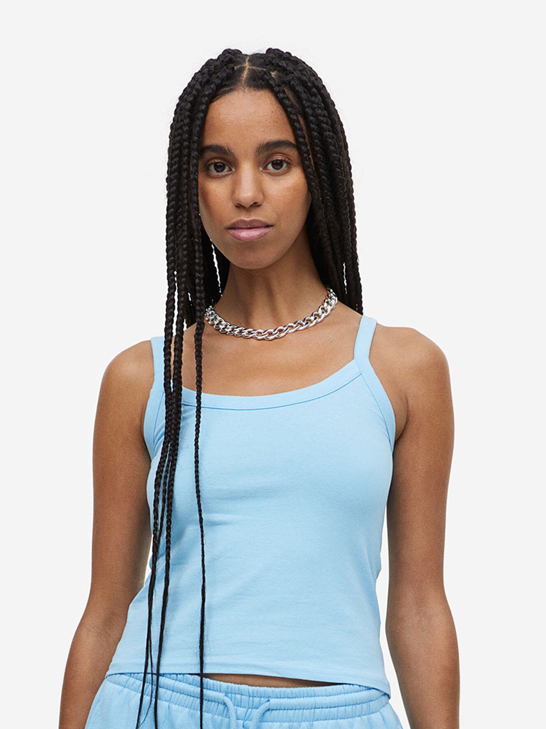 

H&M Cotton Vest Top, Blue