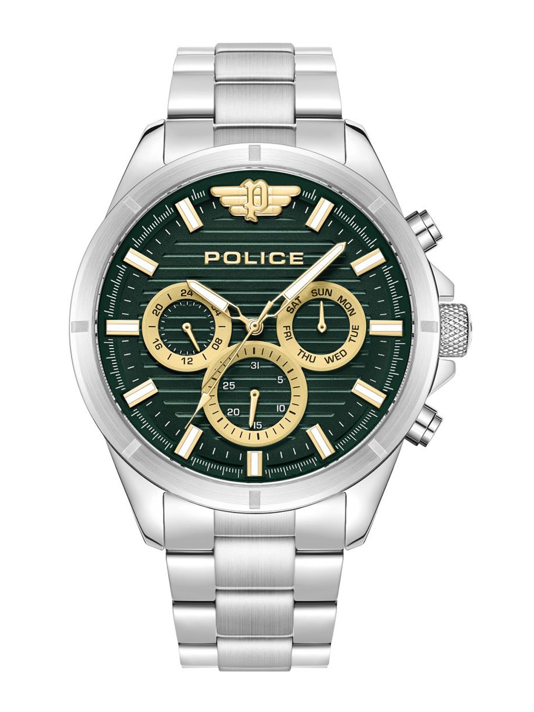 

Police Men Patterned Dial & Stainless Steel Bracelet Style Watch PLPEWJK2227803, Green