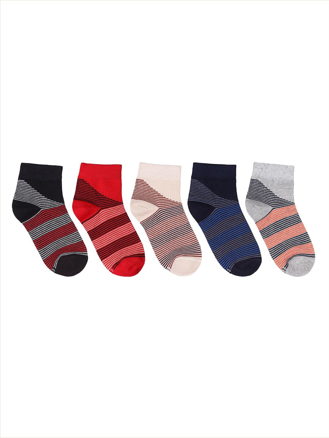 

MARC Boys Pack Of 5 Patterned Cotton Ankle Length Socks, Navy blue