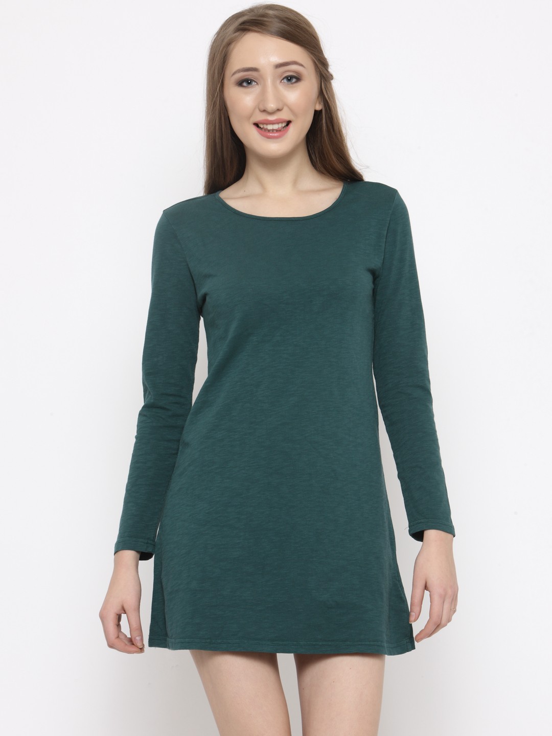 

FOREVER 21 Women Green Styled Back A-Line Dress