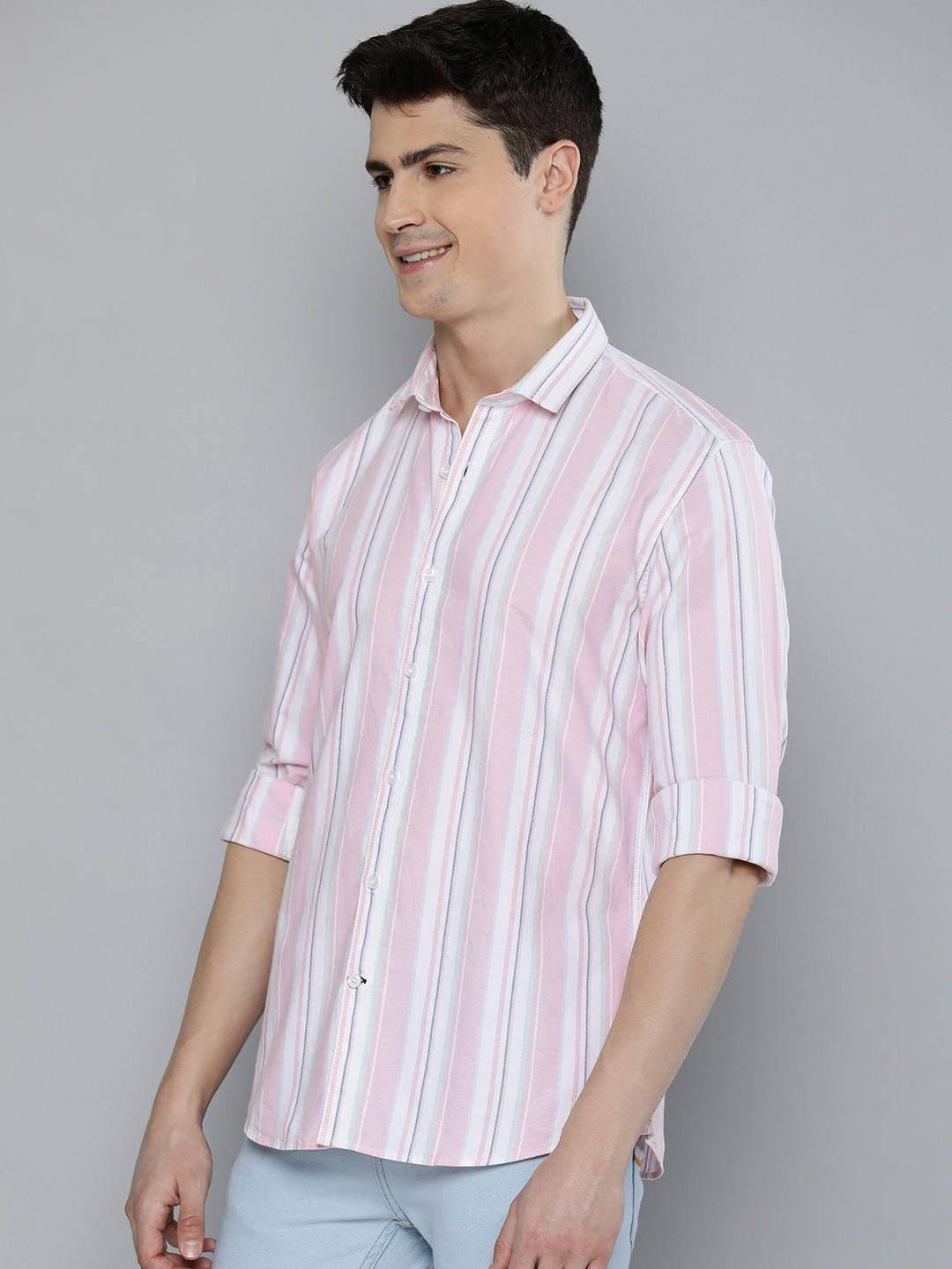 Mast & Harbour Men Standard Striped Casual Shirt