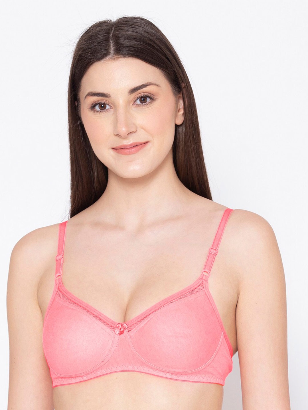 

GROVERSONS Paris Beauty Non Padded Cotton Seamless Non-Wired T-shirt Bra, Pink