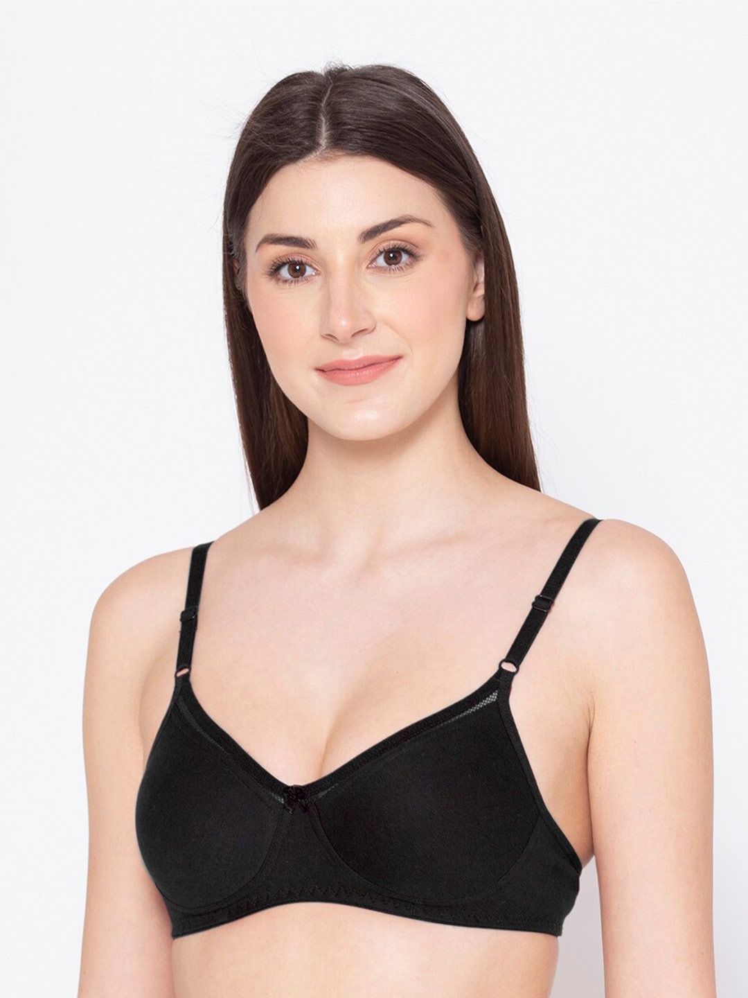 

GROVERSONS Paris Beauty Non Padded Cotton Seamless Non-Wired T-shirt Bra, Black
