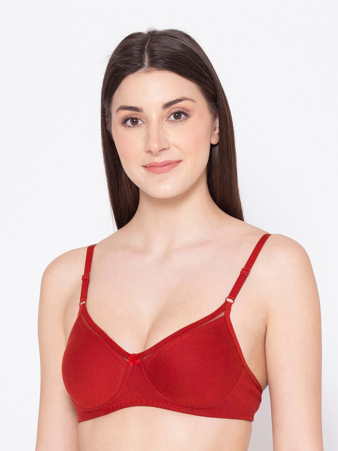 

GROVERSONS Paris Beauty Non Padded Cotton Seamless Non-Wired T-shirt Bra, Red