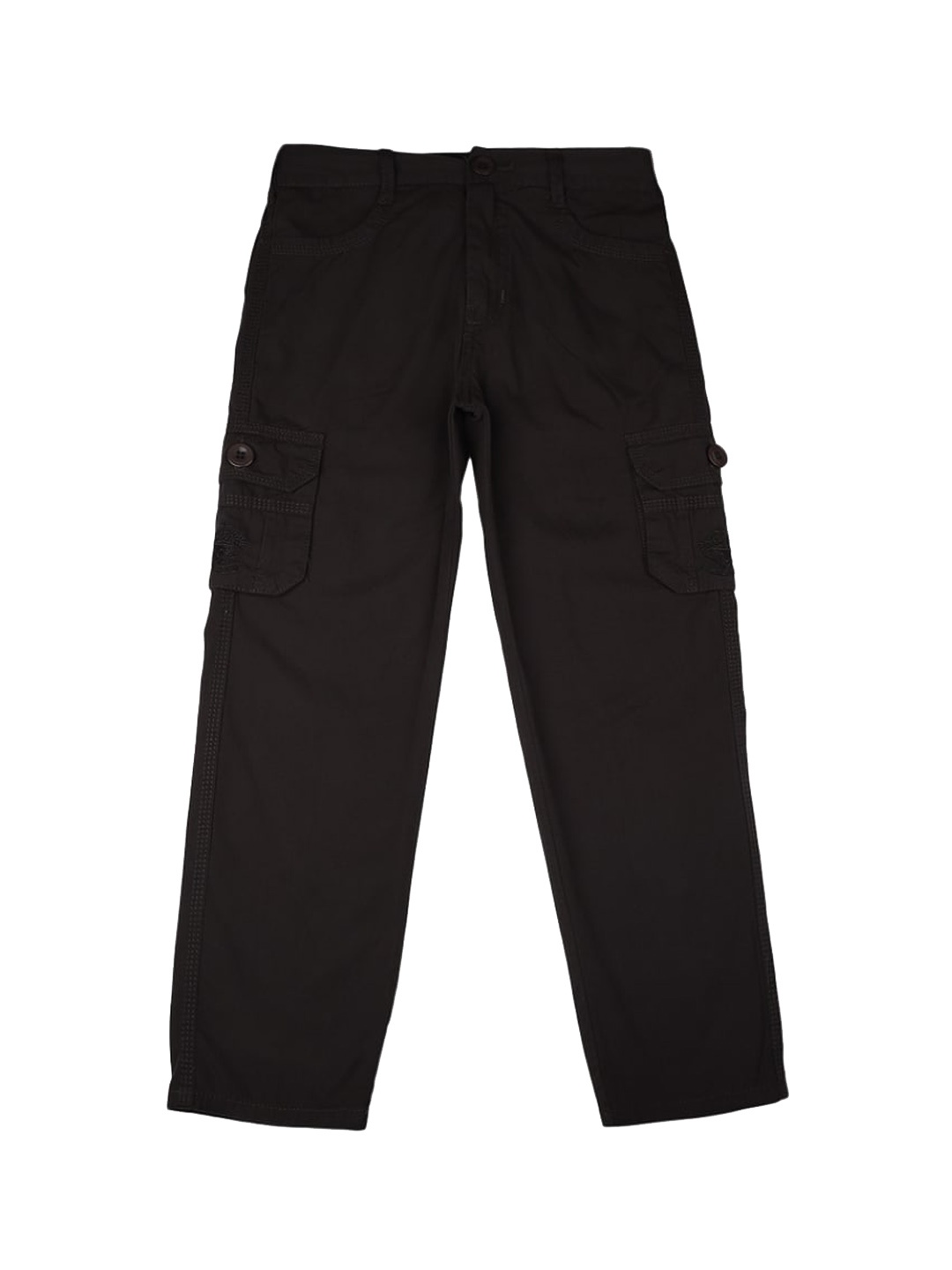 

V-Mart Boys Classic Mid-Rise Cotton Cargos, Charcoal