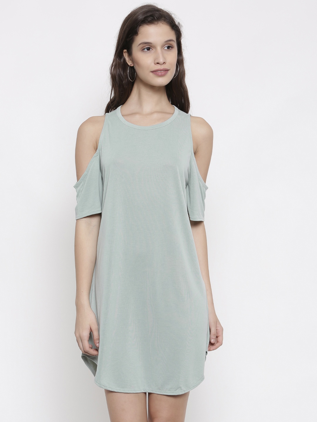 

FOREVER 21 Women Grey Solid A-Line Dress