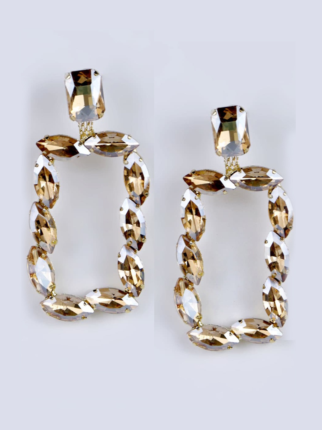 

VAGHBHATT Gold-Toned Geometric Drop Earrings