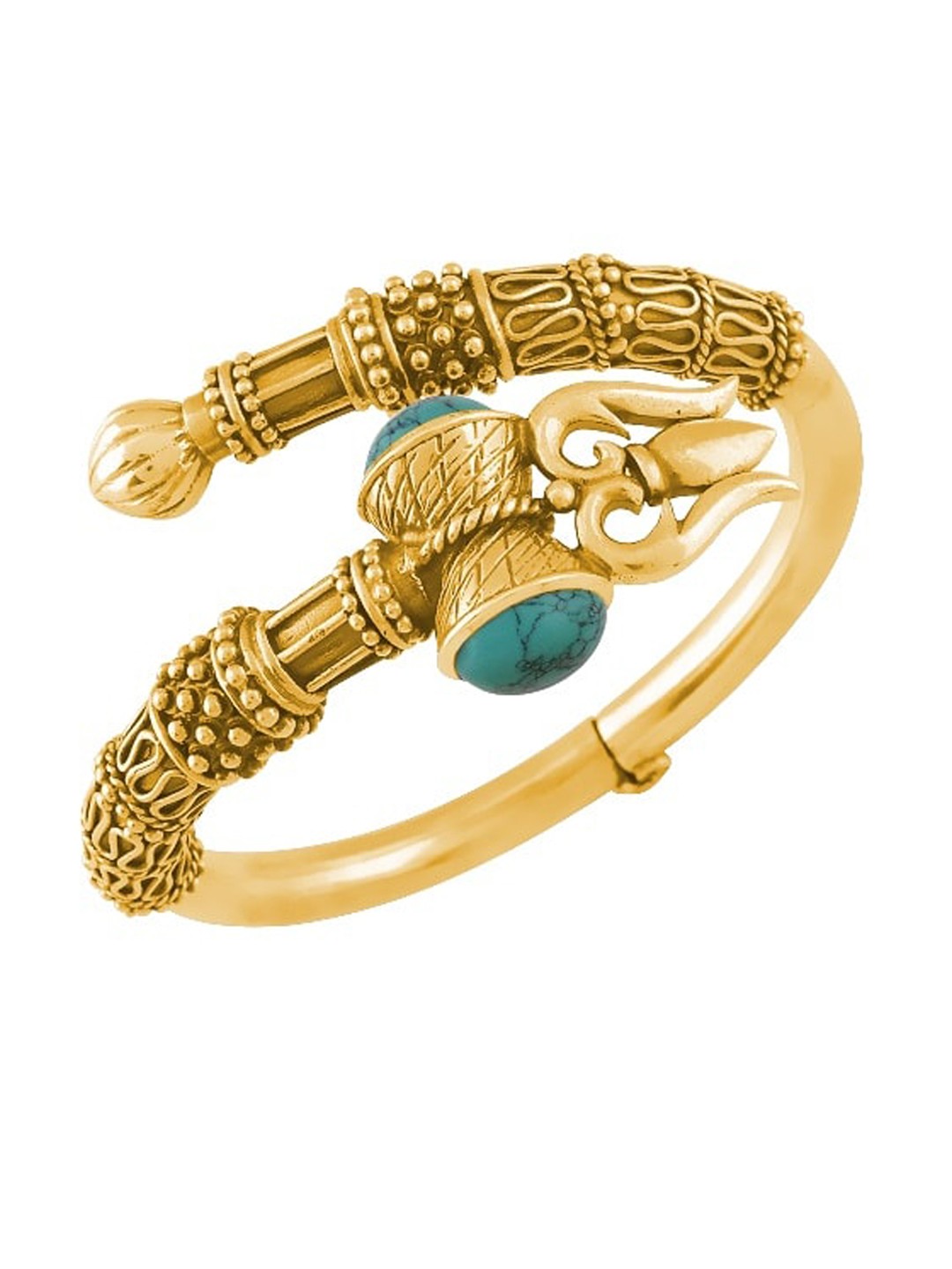 

ahilya Unisex 92.5 Sterling Silver Gold-Plated Kada Bracelet
