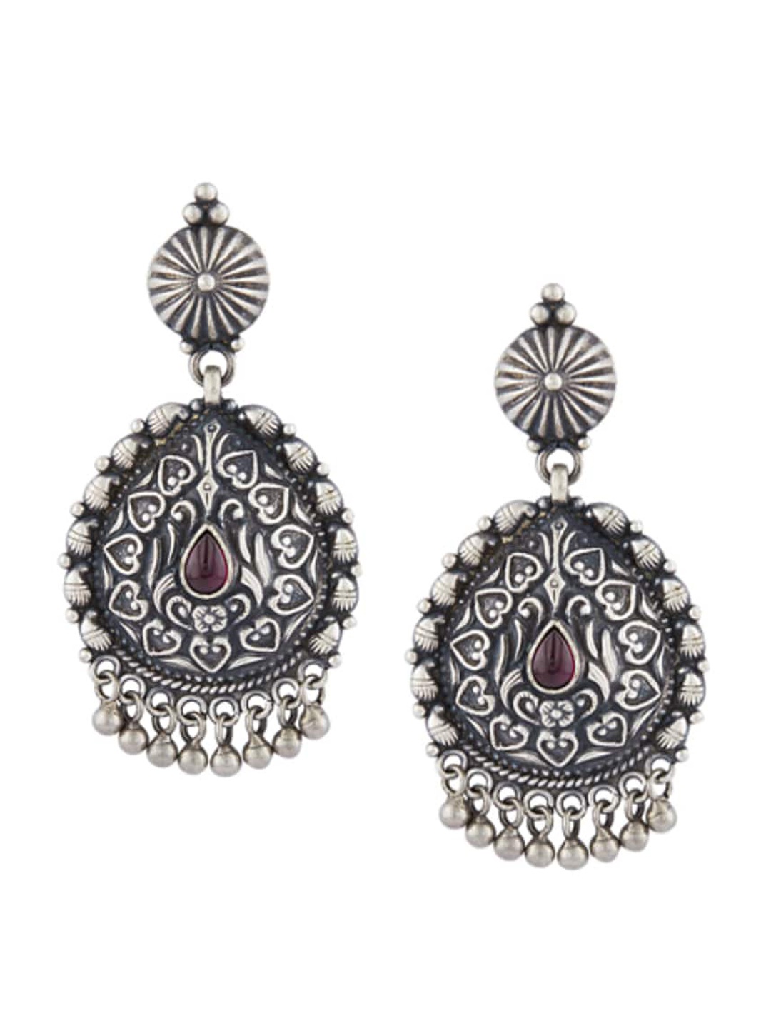

ahilya 92.5 Sterling Silver-Plated Contemporary Drop Earrings, Purple