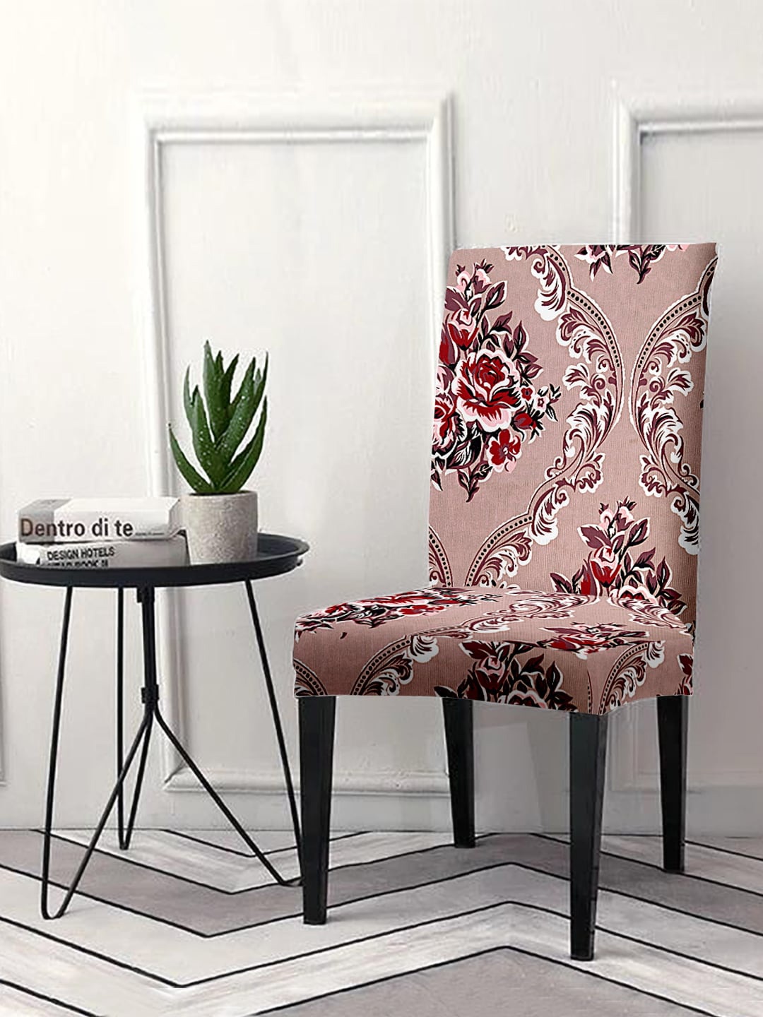 

Cortina Peach & Maroon Printed Super Stretchable Chair Covers