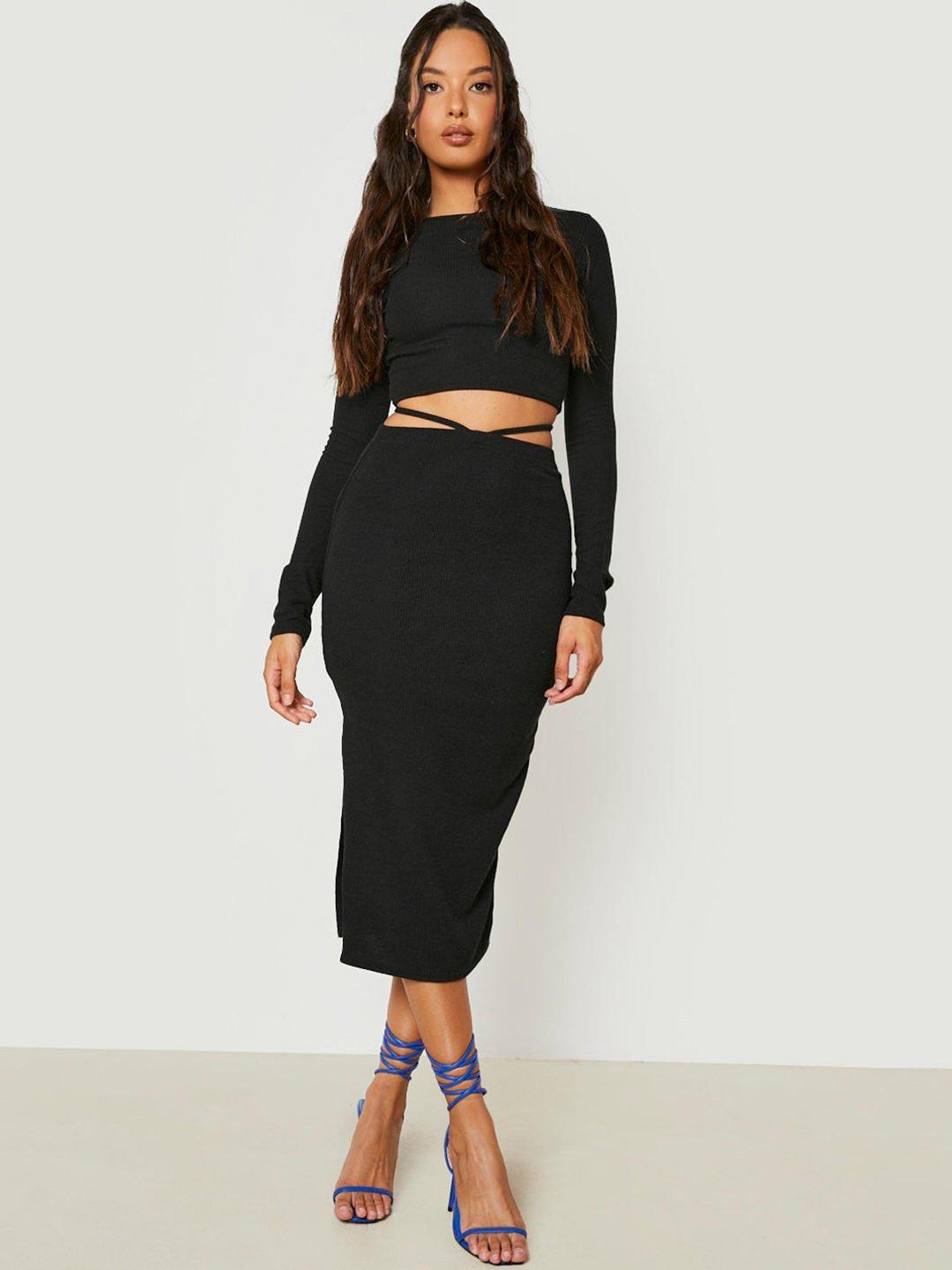 

Boohoo Women Ribbed Co-Ords, Black
