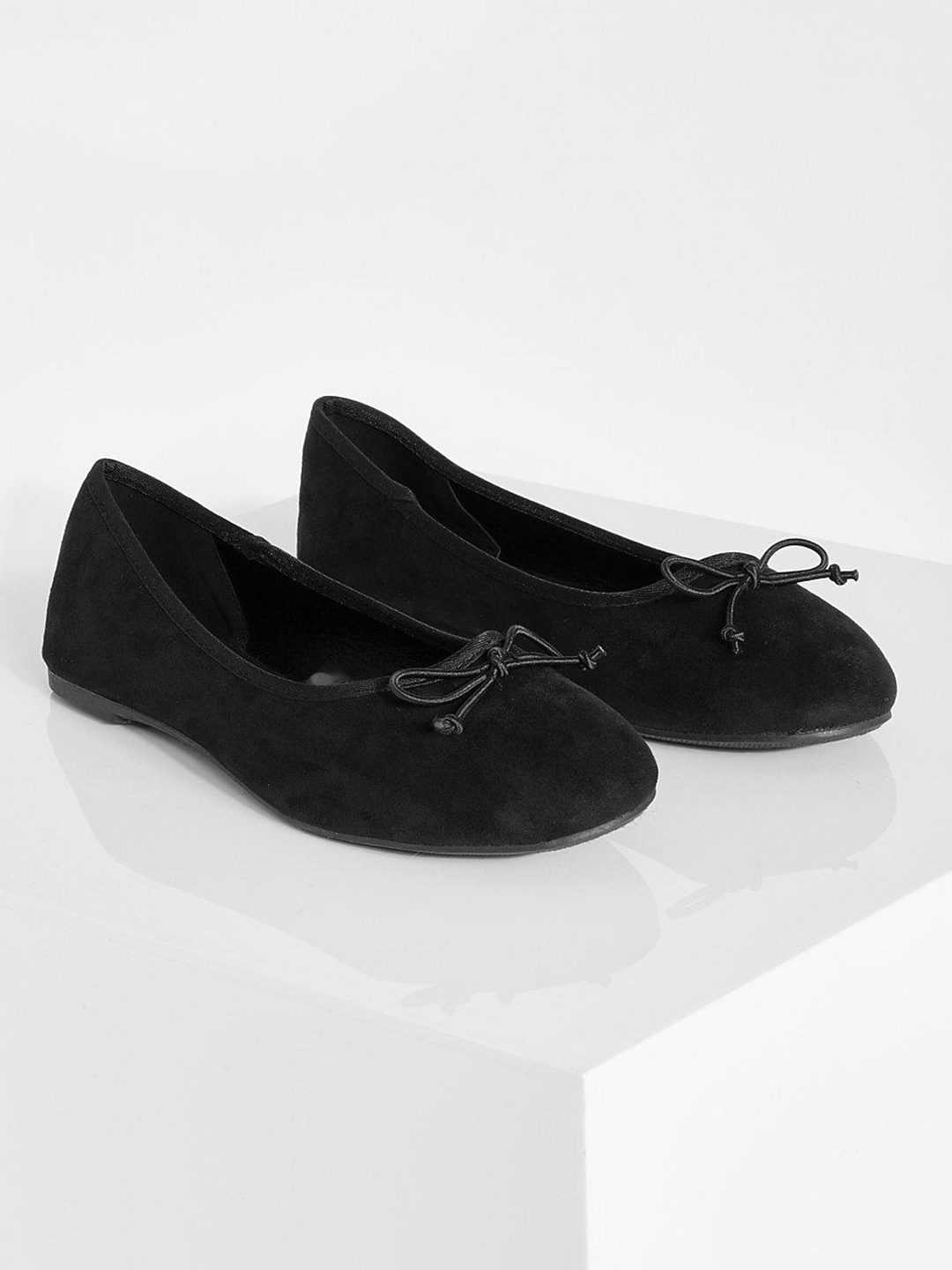 

Boohoo Women Ballerinas with Bows Detail, Black